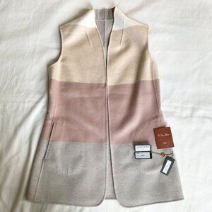 NWT Loro Piana 100% Cashmere Reversible multicolor Vest Italy made IT42 bust38 S